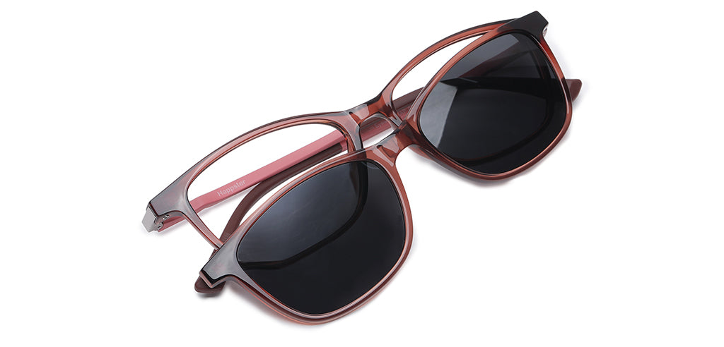 Happster Clipon Women Eyeglasses Full Frame Cateye Large 52 Ultem SM WX6508