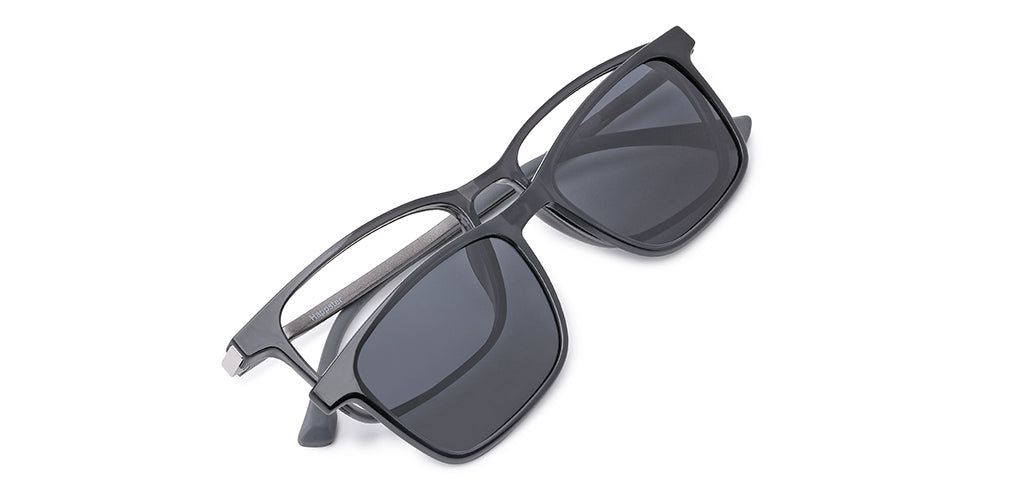 Happster Clipon Unisex Eyeglasses Full Frame Clipon Rectangle Medium 51 Ultem SM WX6501