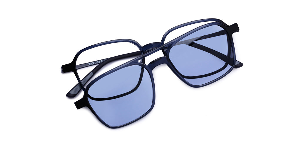 Happster Clipon Unisex Eyeglasses Full Frame Clipon Geometric Medium 51 Ultem SM WX6500