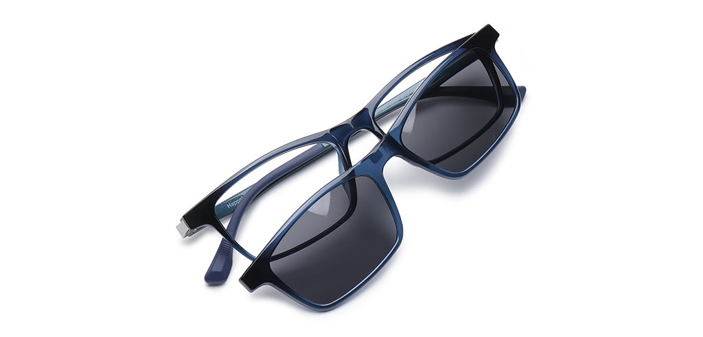 Happster Clipon Unisex Eyeglasses Full Frame Rectangle Medium 50 Ultem SM WX6507