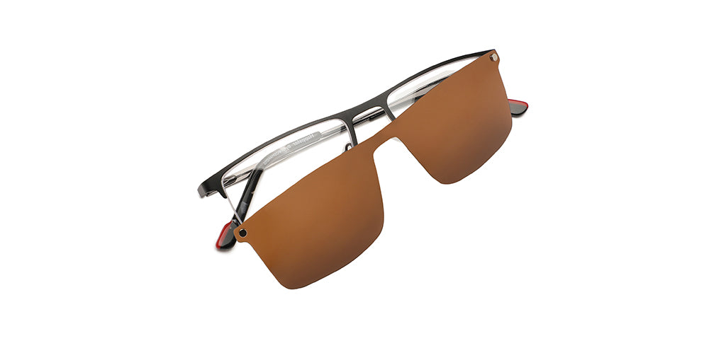 Happster Clipon Unisex Eyeglasses Half_Frame Square Large 53 Metal SM XJ5101