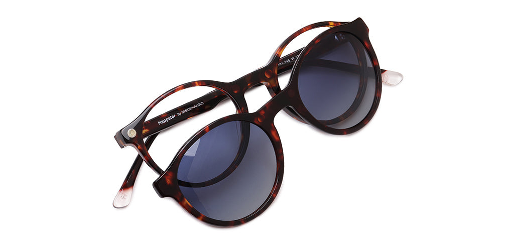 Happster Clipon Unisex Eyeglasses Full Frame Round Small 49 Acetate SM SW2326R