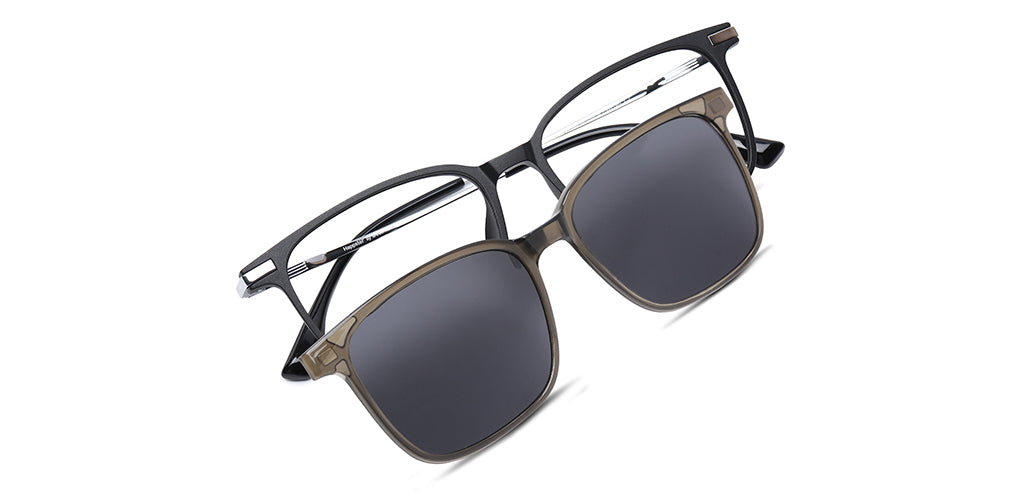 Happster Clipon Unisex Eyeglasses Full Frame Rectangle Medium 51 TR90 SM AM8520
