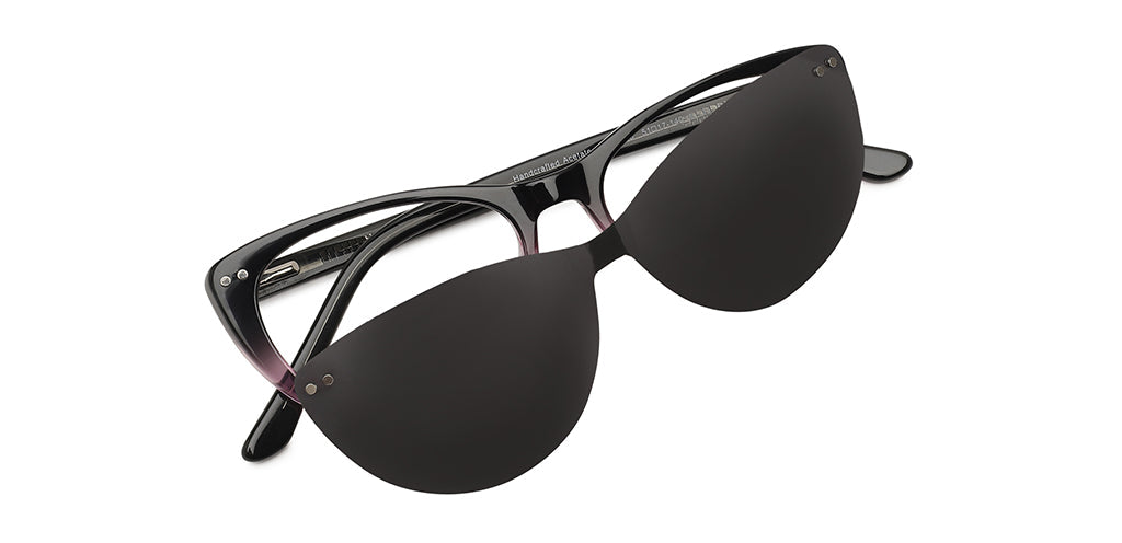 Happster Clipon Women Eyeglasses Full Frame Cateye Medium 51 Acetate SM SW2325