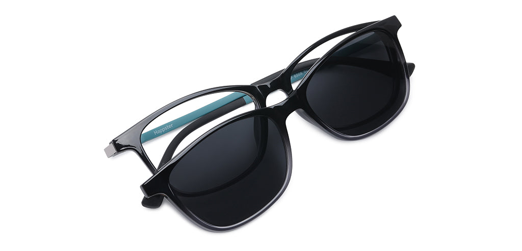 Happster Clipon Women Eyeglasses Full Frame Cateye Large 52 Ultem SM WX6508