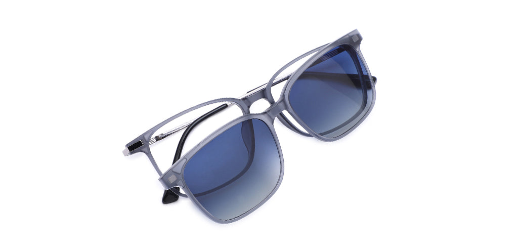 Happster Clipon Unisex Eyeglasses Full Frame Rectangle Medium 51 TR90 SM AM8520