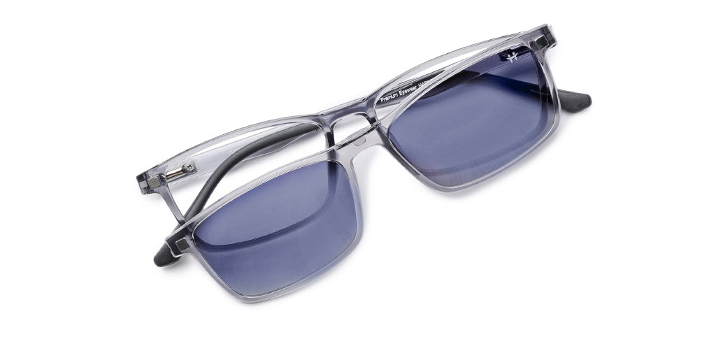 Happster Clipon Unisex Eyeglasses Full Frame Clipon Rectangle Large 53 Ultem SM SE6503