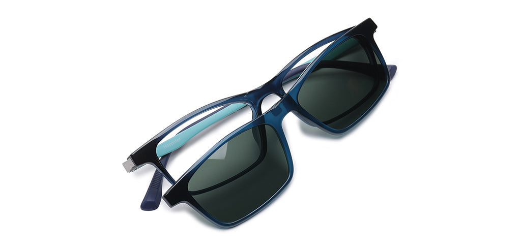 Happster Clipon Unisex Eyeglasses Full Frame Rectangle Medium 50 Ultem SM WX6507