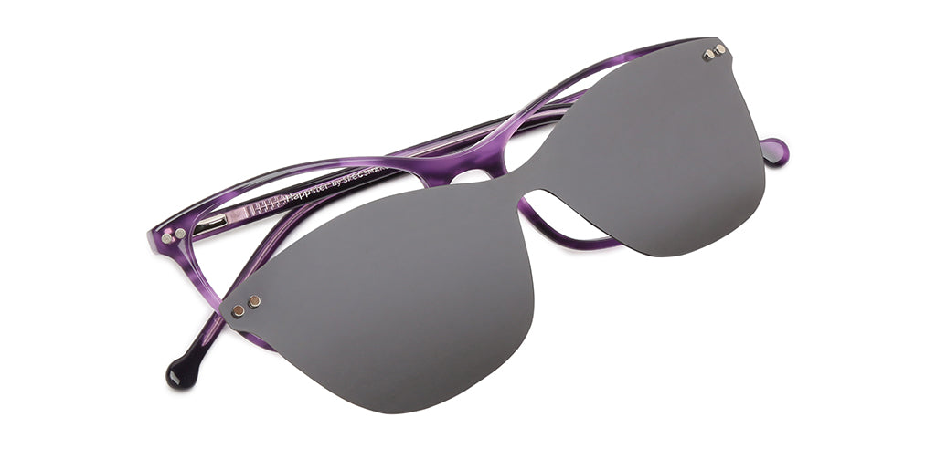 Happster Clipon Women Eyeglasses Full Frame Cateye Medium 50 Acetate SM ANI2319