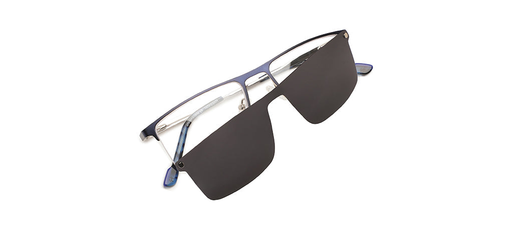 Happster Clipon Unisex Eyeglasses Half_Frame Square Large 53 Metal SM XJ5101