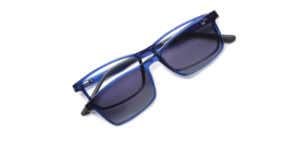Happster Clipon Unisex Eyeglasses Full Frame Clipon Rectangle Large 53 Ultem SM SE6503