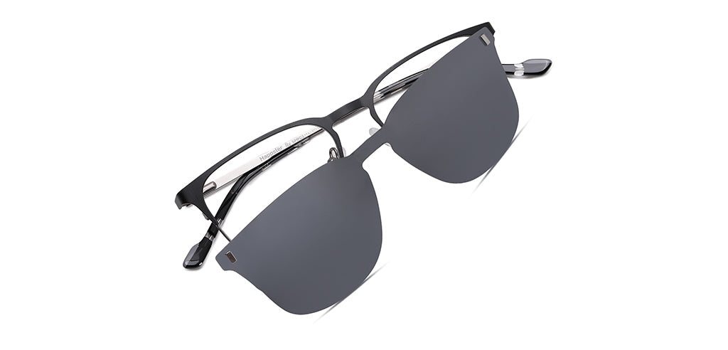 Happster Clipon Unisex Eyeglasses Full_Frame Square Medium 50 Metal SM XJ5102