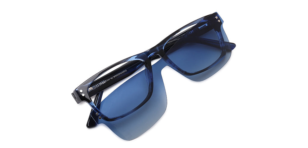 Happster Clipon Unisex Eyeglasses Full Frame Rectangle Large 53 Acetate SM SW2326