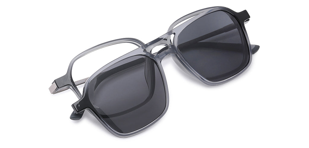 Happster Clipon Unisex Eyeglasses Full Frame Clipon Geometric Medium 51 Ultem SM WX6500