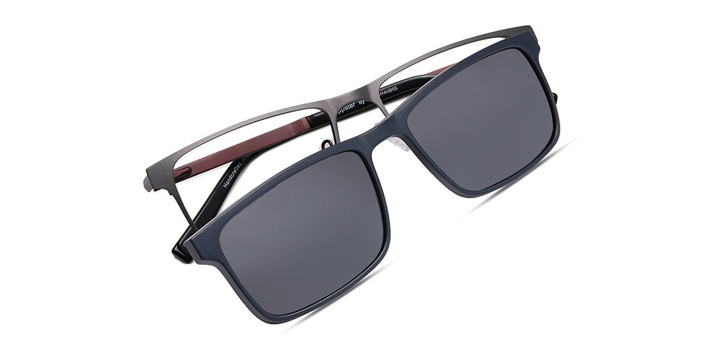 Happster Clipon Unisex Eyeglasses Full Frame Rectangle Large 53 TR90 SM XJ5108