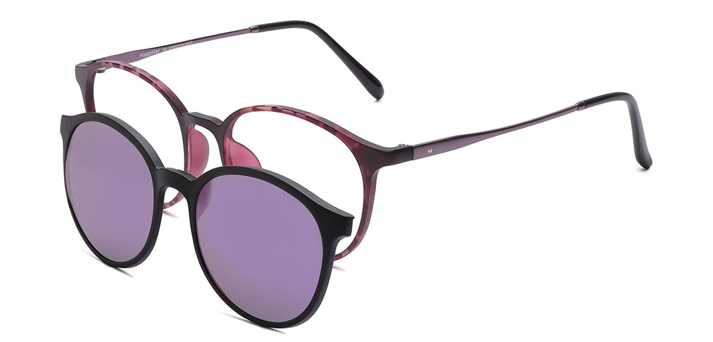 Happster Clipon Unisex Eyeglasses Full_Frame Round Small 49 Ultem SM AMQTJ207