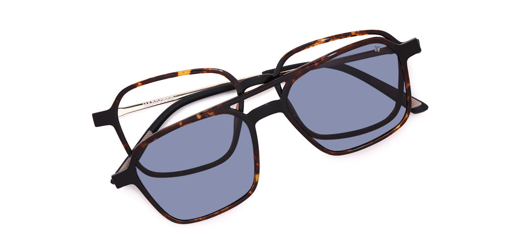 Happster Clipon Unisex Eyeglasses Full Frame Clipon Geometric Medium 51 Ultem SM WX6500