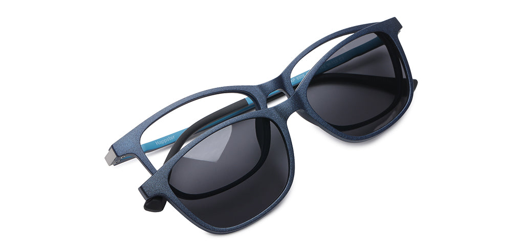 Happster Clipon Women Eyeglasses Full Frame Cateye Large 52 Ultem SM WX6508