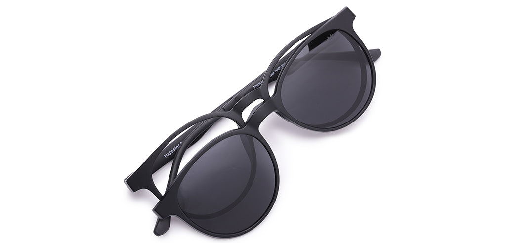 Happster Clipon Unisex Eyeglasses Full Frame Round Medium 49 TR90 SM SE2254 (5 in 1)