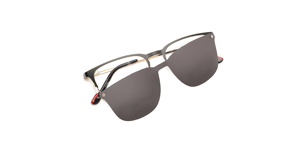 Happster Clipon Unisex Eyeglasses Full_Frame Square Medium 50 Metal SM XJ5102