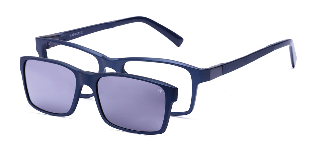 Happster Clipon Unisex Eyeglasses Full Frame Rectangle Medium 52 Ultem SM WX6509