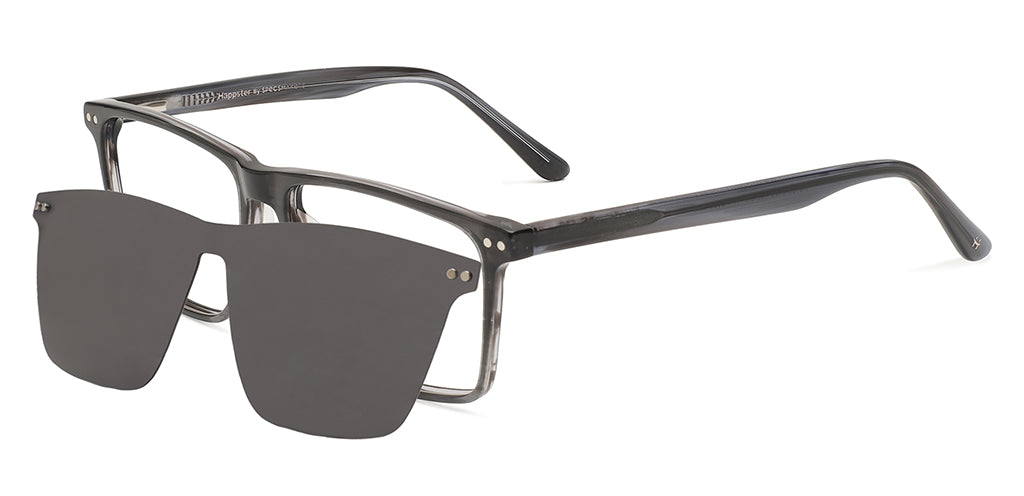 Happster Clipon Unisex Eyeglasses Full_frame Square Large 54 Acetate SM SW2322