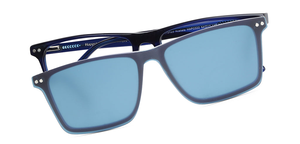 Happster Clipon Unisex Eyeglasses Full_frame Square Large 54 Acetate SM SW2322