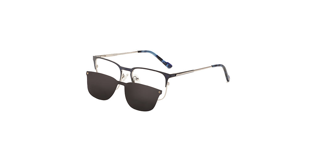 Happster Clipon Unisex Eyeglasses Full_Frame Square Medium 50 Metal SM XJ5102