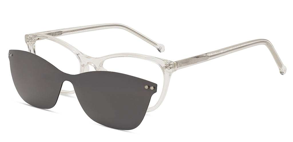 Happster Clipon Women Eyeglasses Full Frame Cateye Medium 50 Acetate SM ANI2319