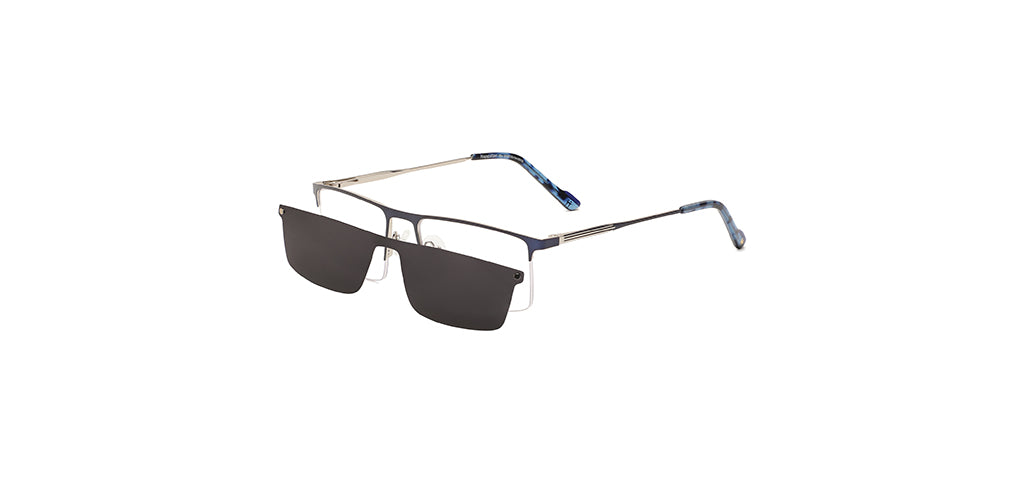 Happster Clipon Unisex Eyeglasses Half_Frame Square Large 53 Metal SM XJ5101