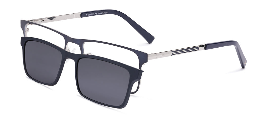 Happster Clipon Unisex Eyeglasses Full Frame Rectangle Large 53 TR90 SM XJ5108