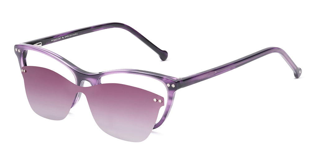 Happster Clipon Women Eyeglasses Full Frame Cateye Medium 50 Acetate SM ANI2319