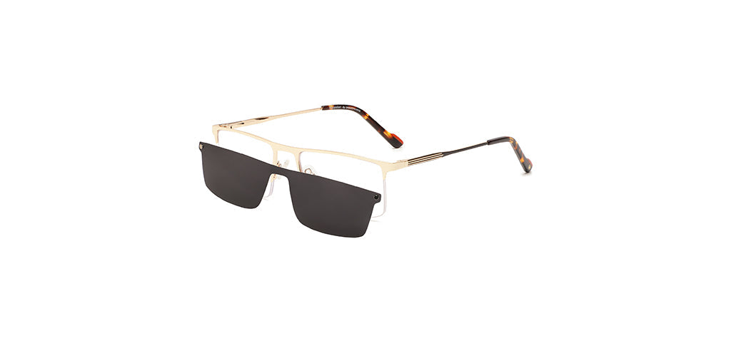 Happster Clipon Unisex Eyeglasses Half_Frame Square Large 53 Metal SM XJ5101