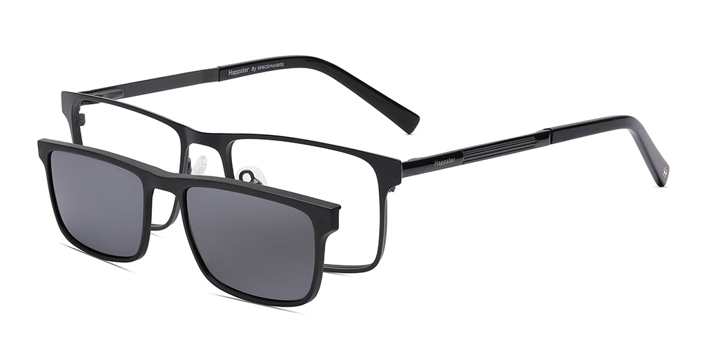 Happster Clipon Unisex Eyeglasses Full Frame Rectangle Large 53 TR90 SM XJ5108