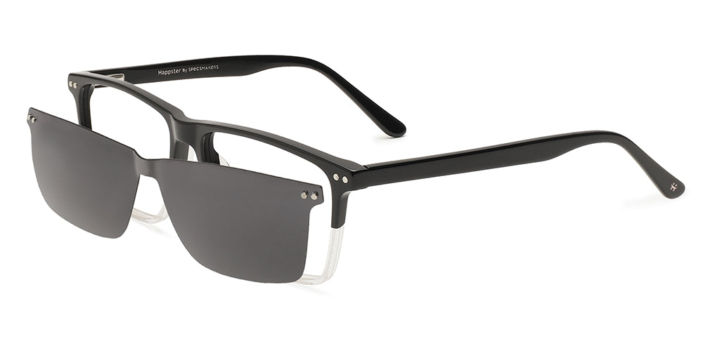 Happster Clipon Unisex Eyeglasses Full_frame Square Large 54 Acetate SM SW2322