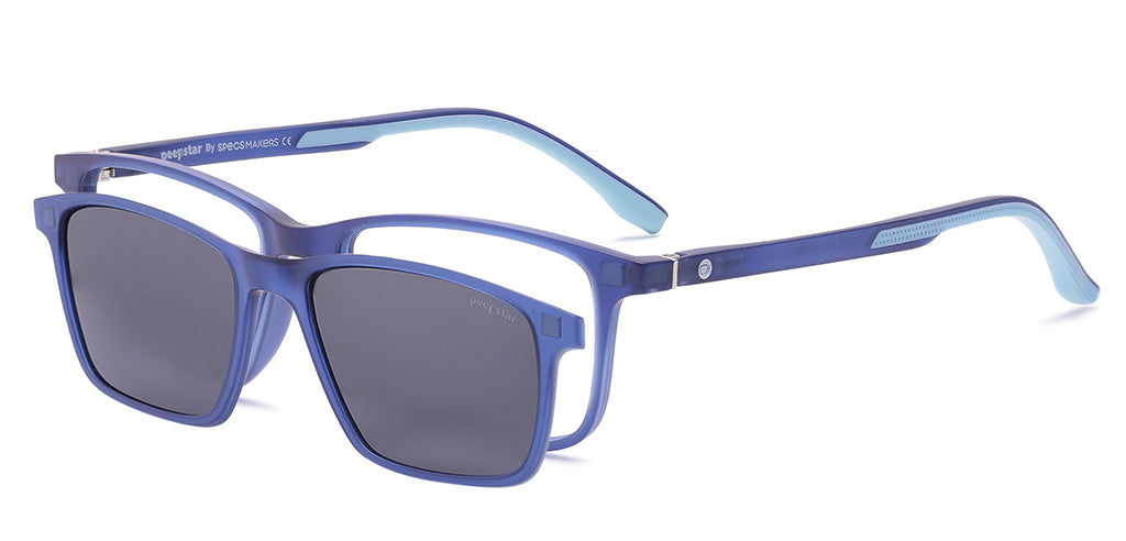Peepstar Clipon Kids Eyeglasses Full Frame Rectangle 5-8 years 47 TR90 SM SE6507