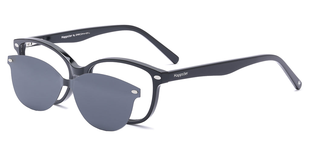 Happster Clipon Women Eyeglasses Full Frame Cateye Medium 50 Acetate SM SW2327