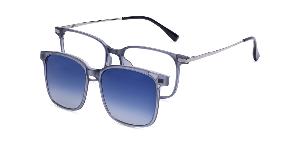 Happster Clipon Unisex Eyeglasses Full Frame Rectangle Medium 51 TR90 SM AM8520