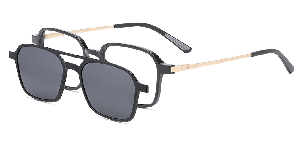 Happster Clipon Unisex Eyeglasses Full Frame Clipon Geometric Medium 51 Ultem SM WX6500