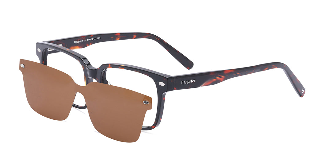 Happster Clipon Unisex Eyeglasses Full Frame Rectangle Medium 51 Acetate SM SW2328