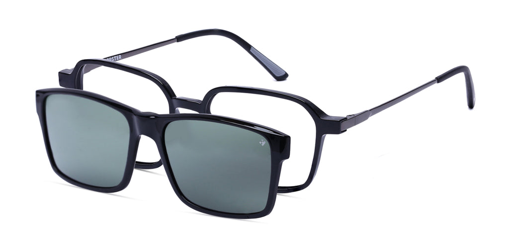 Happster Clipon Unisex Eyeglasses Full Frame Clipon Geometric Medium 51 Ultem SM WX6500