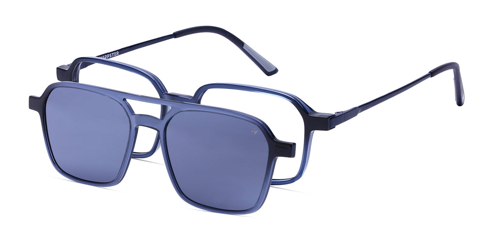 Happster Clipon Unisex Eyeglasses Full Frame Clipon Geometric Medium 51 Ultem SM WX6500