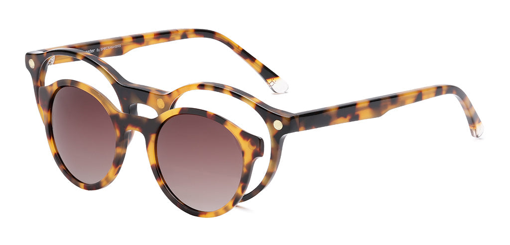 Happster Clipon Unisex Eyeglasses Full Frame Round Small 49 Acetate SM SW2326R