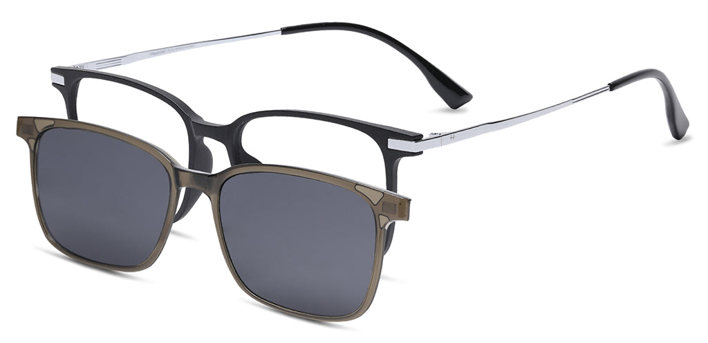 Happster Clipon Unisex Eyeglasses Full Frame Rectangle Medium 51 TR90 SM AM8520