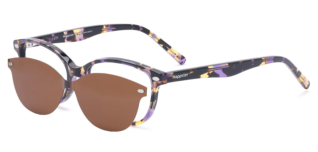 Happster Clipon Women Eyeglasses Full Frame Cateye Medium 50 Acetate SM SW2327