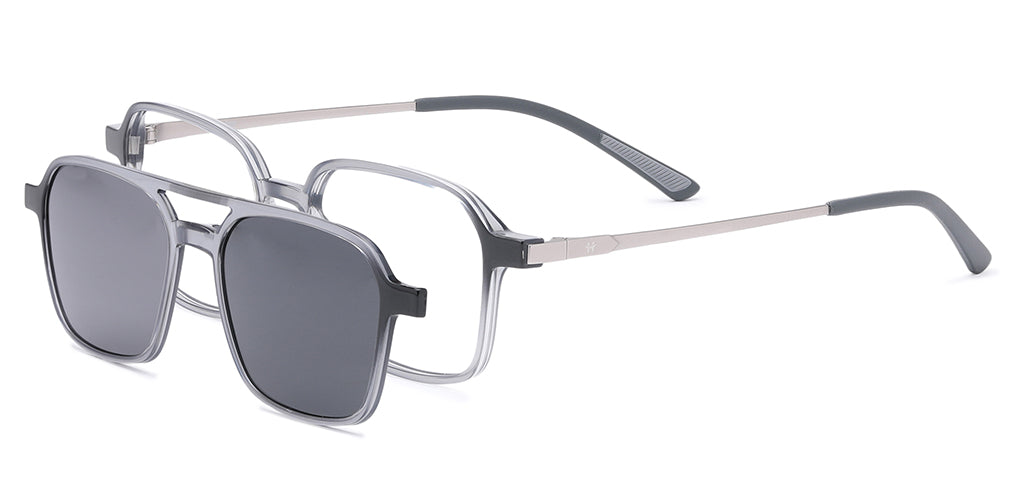 Happster Clipon Unisex Eyeglasses Full Frame Clipon Geometric Medium 51 Ultem SM WX6500