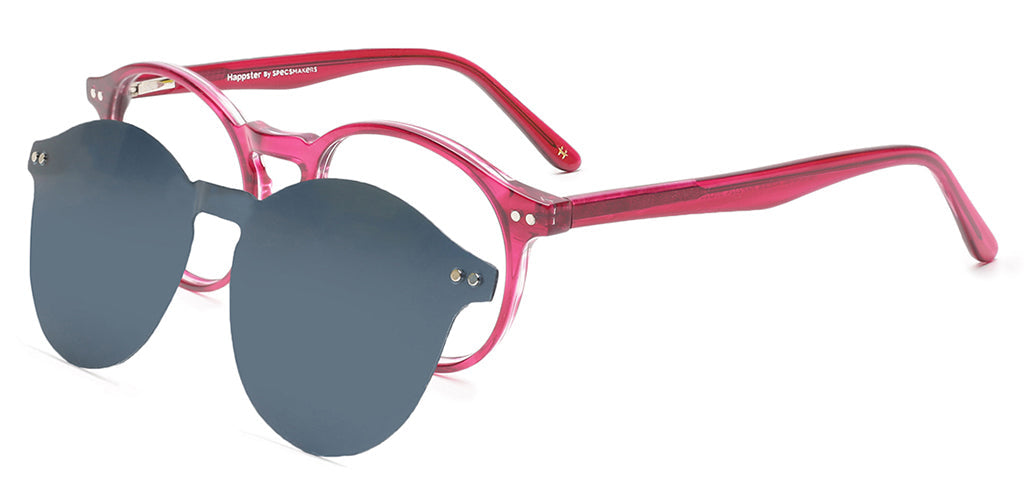 Happster Clipon Unisex Eyeglasses Full_frame Round Medium 50 Acetate SM SW2324