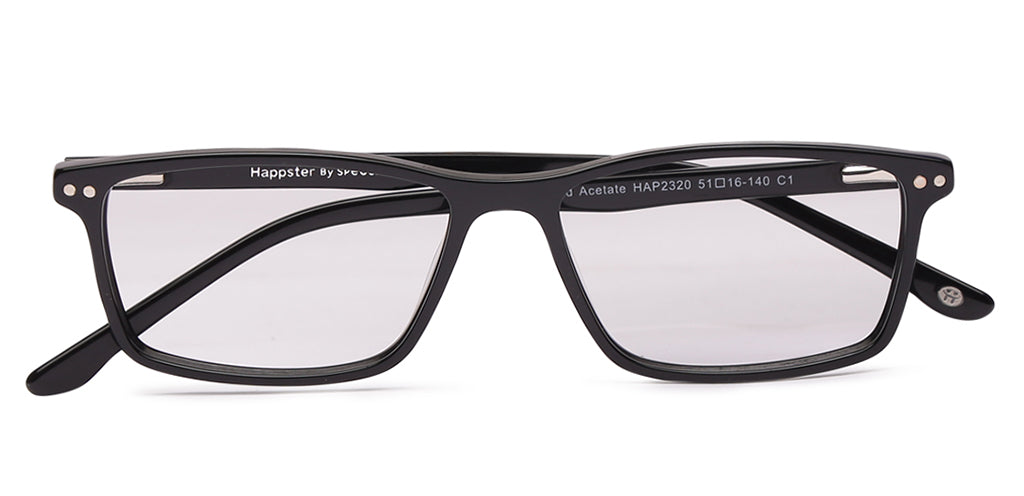 Happster Clipon Unisex Eyeglasses Full Frame Rectangle Medium 51 Acetate SM ANI2320