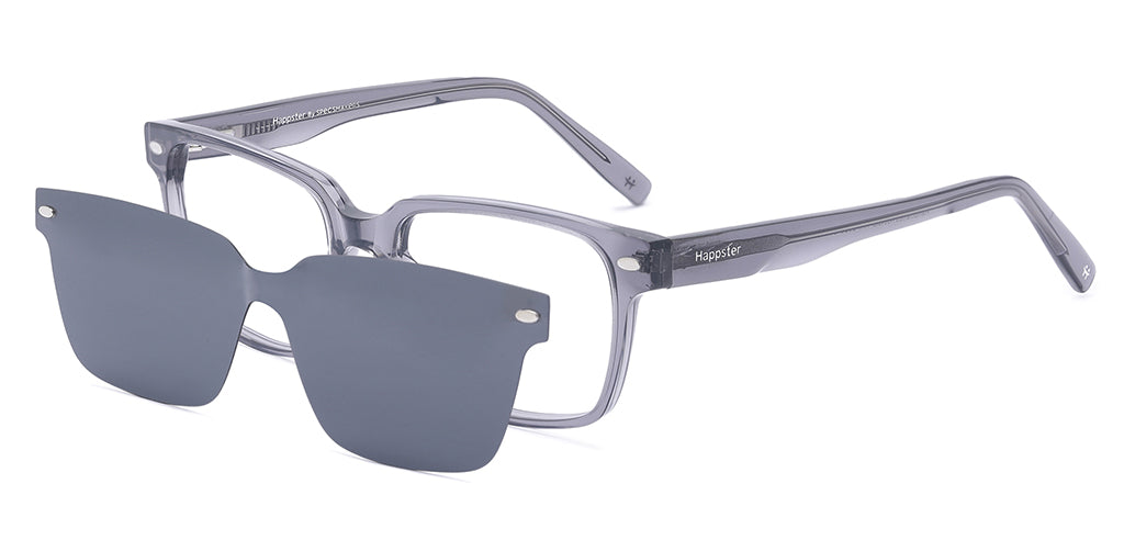 Happster Clipon Unisex Eyeglasses Full Frame Rectangle Medium 51 Acetate SM SW2328