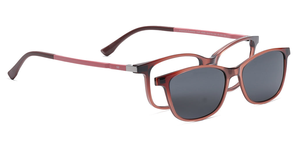Happster Clipon Women Eyeglasses Full Frame Cateye Large 52 Ultem SM WX6508
